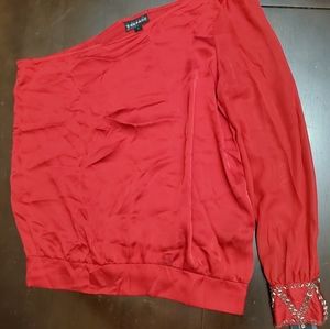 One sleeve embellished rampage hot red shirt.